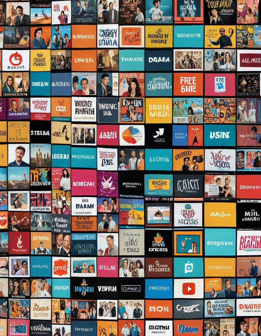 A sleek, modern computer screen displaying a vibrant collage of different video thumbnails ranging from various genres like comedy, drama, and educational, all tagged with free labels. The background subtly hints at a safe and secure browsing experience with soft, reassuring colors. Vector art. vibrant colors.
