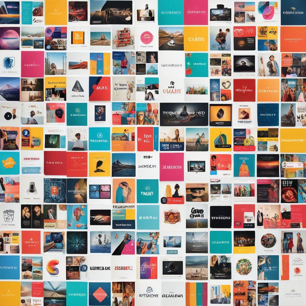 A dynamic collage featuring diverse, colorful thumbnails representing different video categories, with a sleek and modern interface showcasing a selection of top picks. The image should evoke a sense of variety and choice, highlighting the ease of finding preferred content. Make sure the layout is vibrant and visually engaging without explicit content. vector art. vibrant colors. white background.